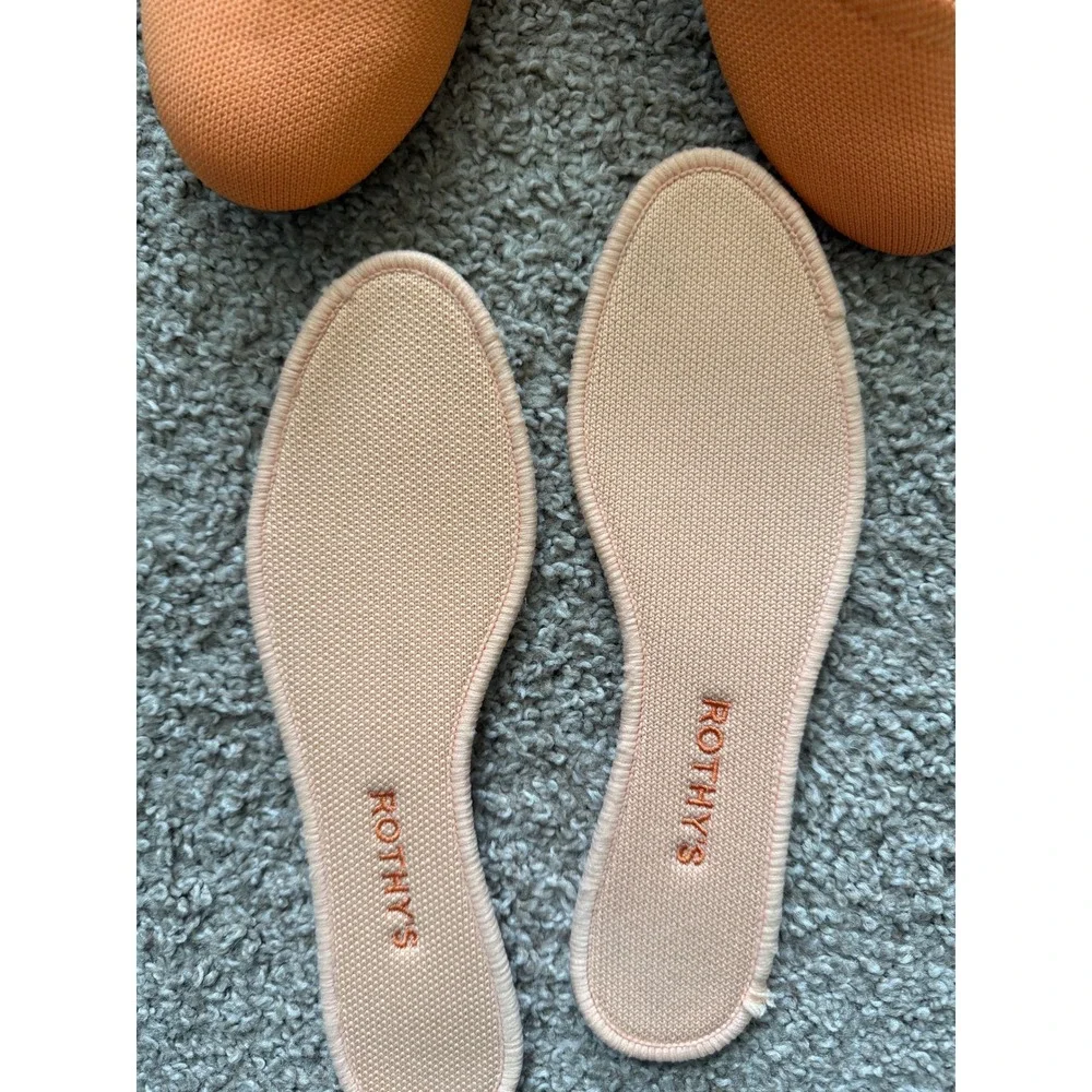 Rothy's Women's The Flat Tangerine Orange Round Toe Slip On Flats Size 8 Preppy